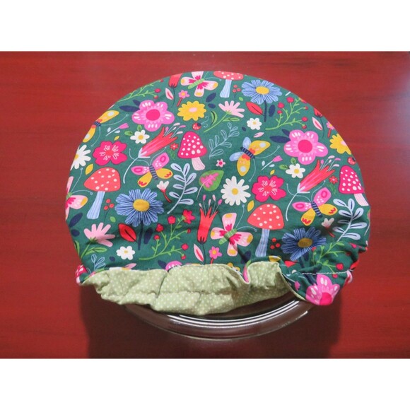 Reversible Kitchenaid Bowl Cover: Mushrooms & Sage Dots, Mixer Bowl Cover - Picture 3 of 6